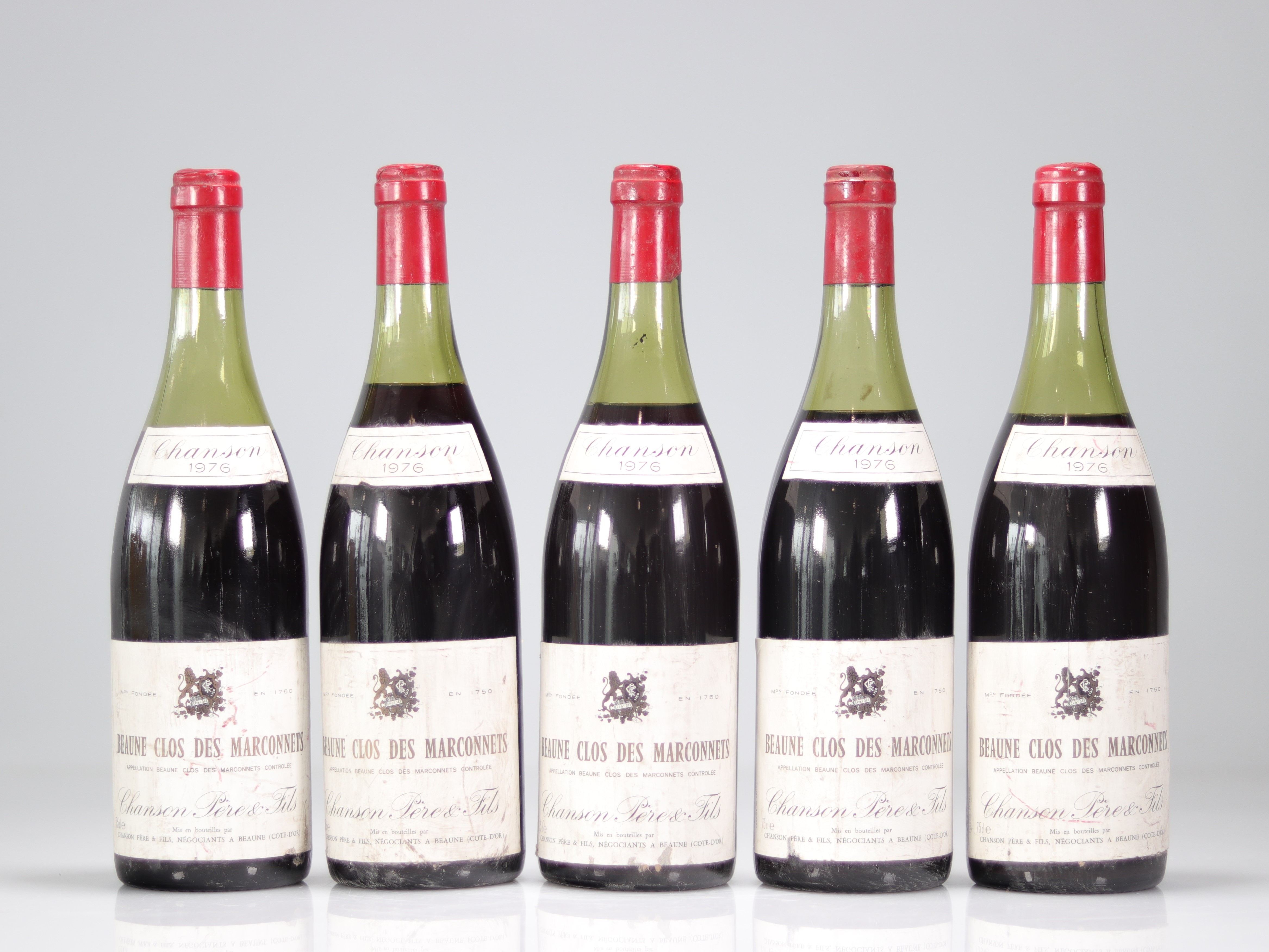 Lot of 5 Clos des Marconnets (Beaune) 1976 - Goldfield Auctions