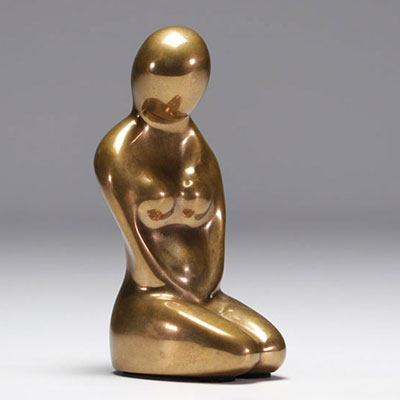 Louis TANARI (1940- ) ‘Kneeling Woman’ Bronze sculpture, circa 1970.