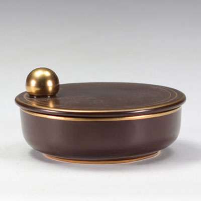 VILLEROY & BOCH Septfontaines, dark brown covered box with gold handle