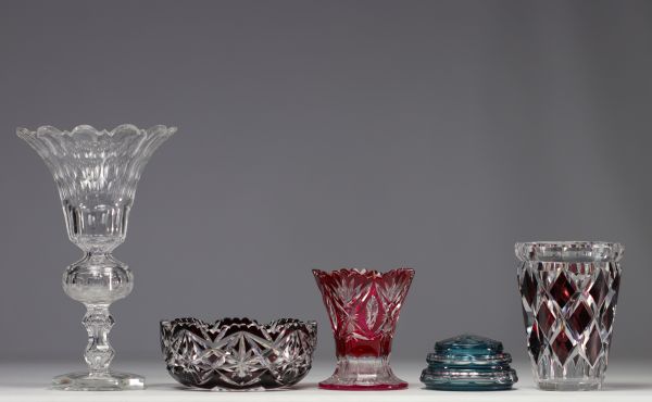 Val saint Lambert - Set of various glassworks.