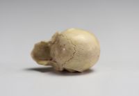 China - Set of two pieces consisting of a miniature skull and a rosary bead in 17th century bone.