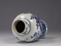 Chinese porcelain vase with blue bird design, Qing period