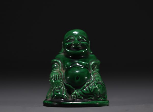 China - Buddha in green monochrome porcelain.