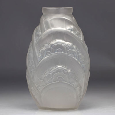 Muller Frères Lunéville Vase Art Déco décor géométrique