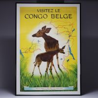 ‘Visit the Belgian Congo’ Poster from the Office du tourisme du Congo Belge et du Ruanda-Urundi, 1950.