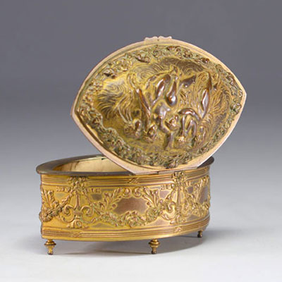 Napoleon III box in bronzed brass decorated with 