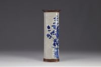 China - Nanqin porcelain scroll vase decorated with birds and flowers.