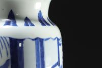 China - Large blue-white porcelain vase with figures, Transition period.