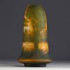 DEVEZ - Camille Trutié de Varreux (1872-1942) Acid-etched multi-layered glass vase with country and lake decor, signed.