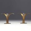 Ivar Alenius BJORK (1905-1978) - Pair of brass and glass soliflor vases for Ystad Metall, circa 1930-40.