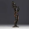 ‘Young nude woman’, bronze sculpture with brown patina.