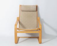 Finn ØSTERGAARD (1946- ) attr. to - Wooden chair with interlaced straps for Skippers Møbler, Denmark, 1970.