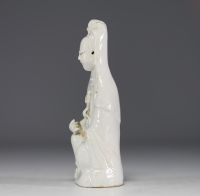 China - Guanyin in Chinese white porcelain, Ming period.