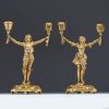 ‘Couple of dancers’ Pair of ormolu candelabras, late 19th century.