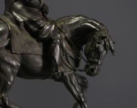 Jean François Théodore GECHTER (1795-1844) ‘Equestrian figure’ Bronze with shaded patina, signed on the terrace.