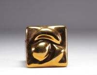 Monique GERBER (20th century) Wooden bronze and black lacquer covered box.