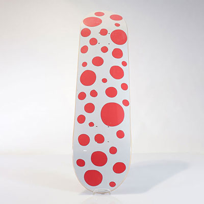 Yayoi Kusama (after) - Red Dots, 2018 Screenprint on skateboard deck Made in limited edition by Yayoi Kusama in collaboration with MoMA in 2018