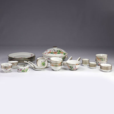 China - Chinese porcelain cup and plate set, mid 20th century.