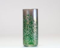 Phoenician Glass Malta - Iridescent glass vase in the Loetz style, signed.