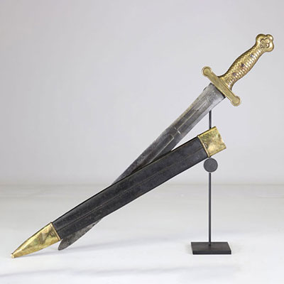 French sword 18th with gleur de smooth scabbard of the Navy