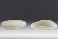 China - Small white jade box representing a duck.