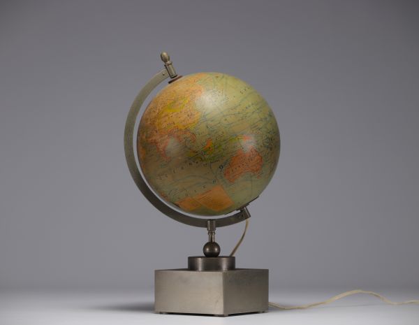 Jacques ADNET (1900-1984) attr. to - Luminous modernist globe, publisher Forest in Paris.