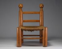 Charles DUDOUYT (1885-1946) attr. to - Small straw chair, circa 1930.