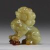 Chine - Lion de Fô, sculpture en jade.