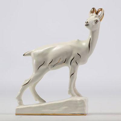 VILLEROY & BOCH Septfontaines, white and gilded chamois in earthenware