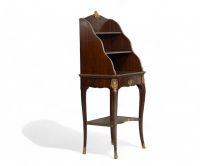 Gervais Maximilien DURAND (1839-1911) in the style of - A small Louis XV style mahogany and gilt bronze shelving unit, 19th century.formant étagère en acajou et bronze doré de style Louis XV, XIXème.