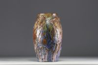 Francesco BENEDETTI (XXth) - Pupil of Arthur CRACO - Rare enamelled stoneware vase, circa 1900-20