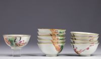 China - Chinese porcelain cup and plate set, mid 20th century.