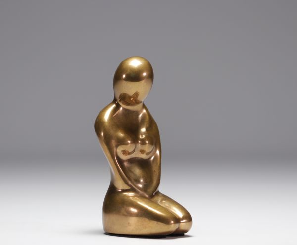 Louis TANARI (1940- ) ‘Kneeling Woman’ Bronze sculpture, circa 1970.