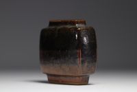 Pierre CULOT (1938-2011) Enamelled stoneware vase in shades of brown, circa 1970