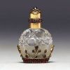 Salt flask in cut crystal, vermeil and ruby, 19th century.