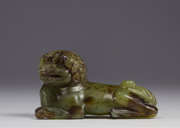 China - Pekingese dog in jade, Qing period.