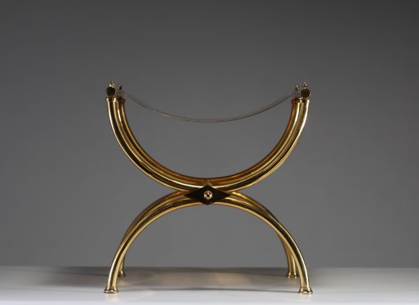 Tabouret de style Empire en bronze doré, vers 1970.