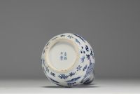 China - White-blue porcelain vase decorated with dragons, blue mark under the piece.