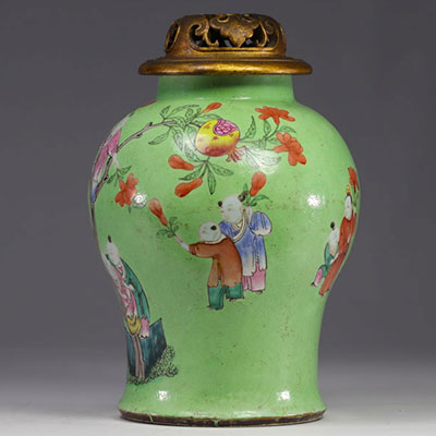 China - A Famille Rose porcelain vase decorated with children, late 18th century/ early 19th century.