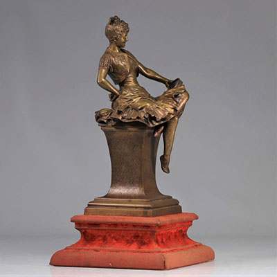 Eutrope BOURET (1833-1906)  Bronze jeune femme au tambourin