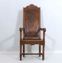 Liégeois’ armchair in carved wood, 18th century.