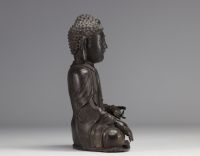 China - Large bronze Buddha statue, Ming period (明朝 - 1368-1644)