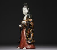 China - Guanying in polychrome porcelain, movable arms.