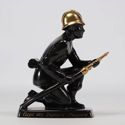 VILLEROY & BOCH Septfontaines black and gold sculpture in the form of a fireman in earthenware