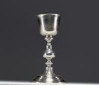 Chalice in solid silver (restored, goblet removed).