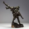 Jeff LAMBEAUX ( 1852-1908) Attr. to ‘Les Lutteurs’ Sculpture in bronze with green patina, unsigned.