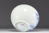 Japan - White-blue porcelain vase with landscape design, Meiji period.