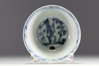 Chine - Ensemble de deux bols en porcelaine blanc bleu, époque Ming.