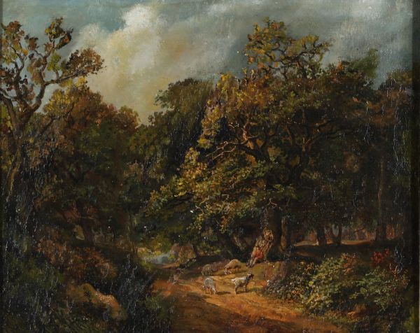 “Le repos du berger” oil on canvas, 19th century, unsigned.