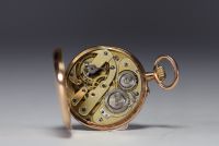 Pocket watch in 18k gold Anchor Spiral Breguet 15 jewels, total weight 67.6gr.